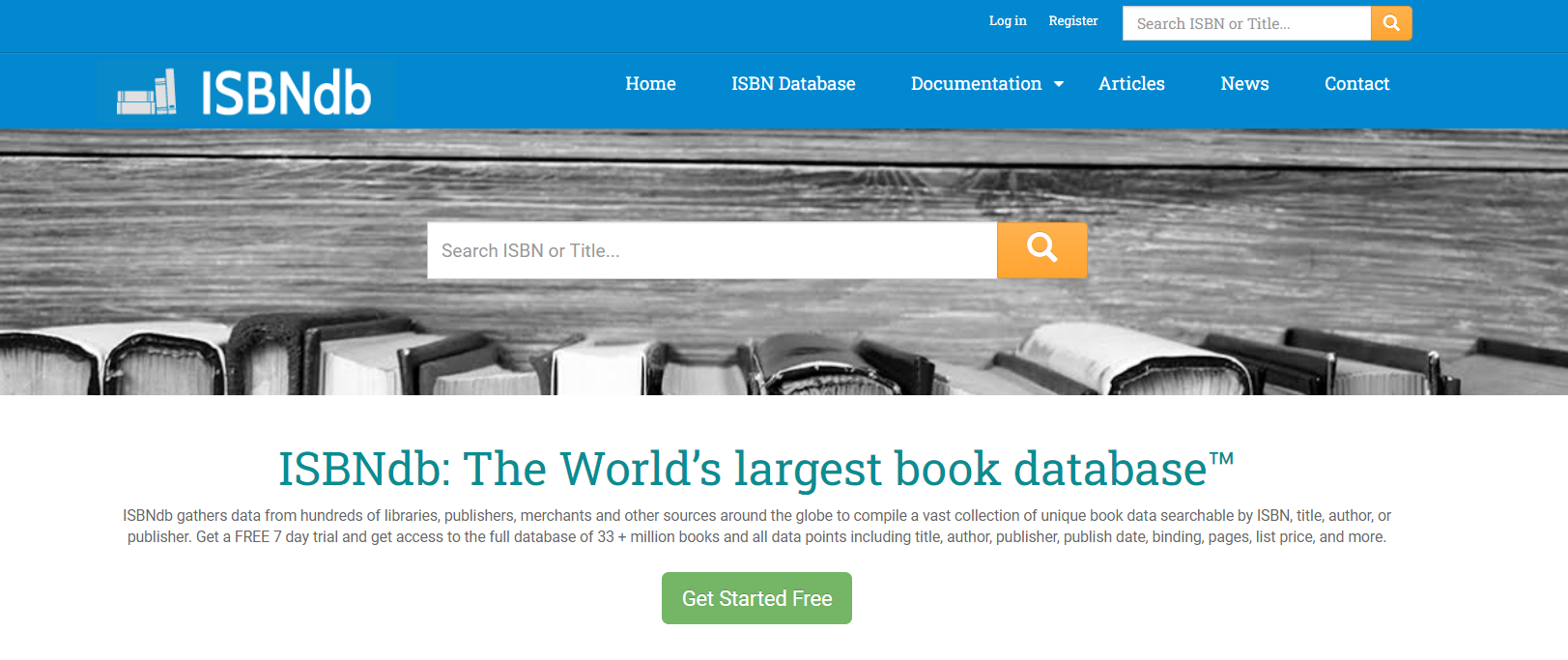 book database ISBNdb